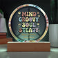 Mind Groovy, Soul Steady 7" LED Acrylic Circle Plaque - Retro Mental Health Decor - MySisterIsASurvivor