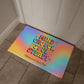 Mind Groovy, Soul Steady Personalized Retro Welcome Mat - Therapy & Positive Vibes - MySisterIsASurvivor