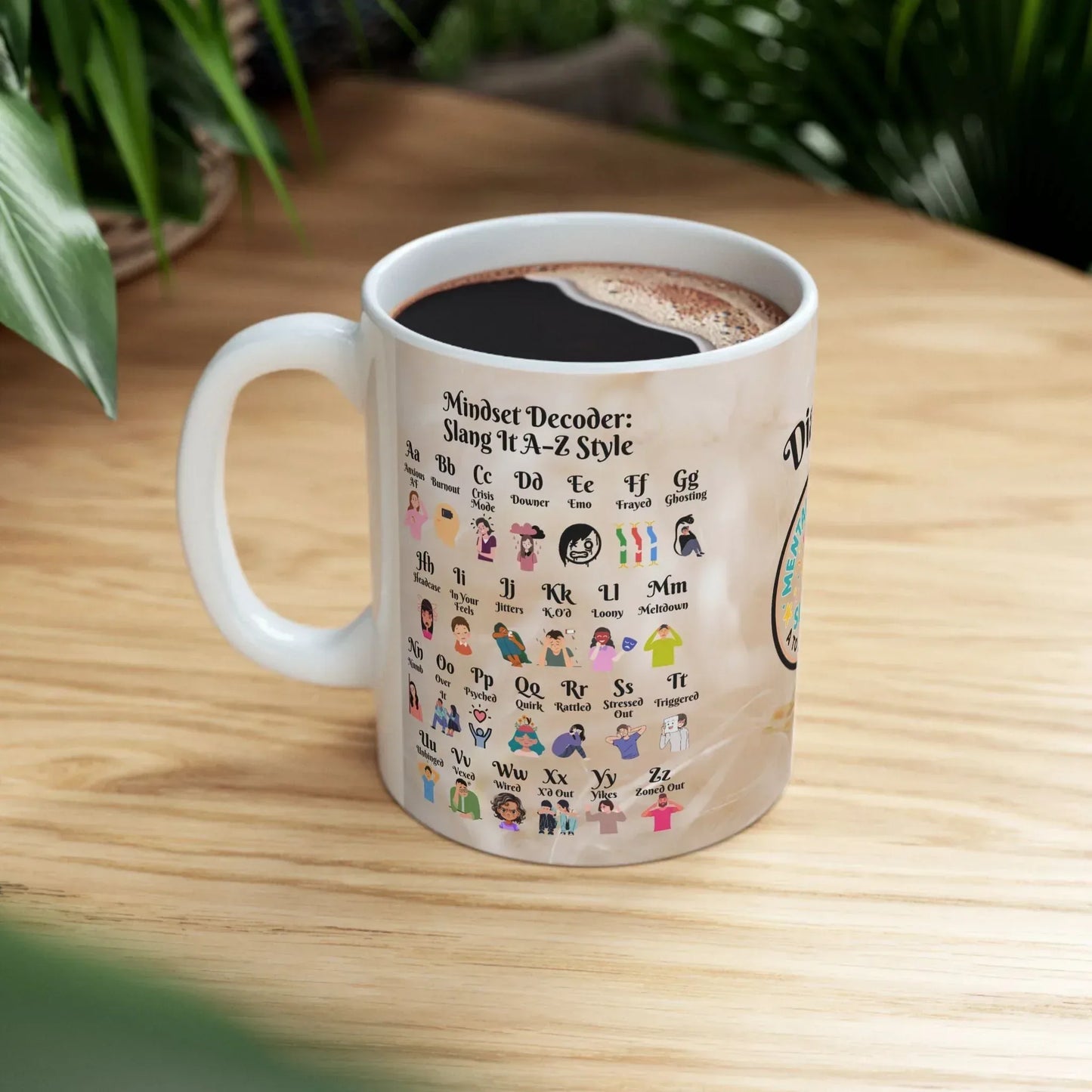 Shop our premium mindset decoder ceramic mug from MySisterIsASurvivor.