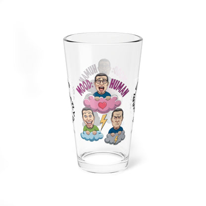 Mood: Human - Personalized Funny Pint Glass, Sassy Drinkware with Attitude, Daily Dose of Attitude and Humor