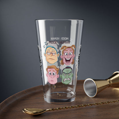 Mood: Human - Personalized Funny Pint Glass, Sassy Drinkware with Attitude, Daily Dose of Attitude and Humor