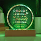 Mood Swings & Magic Things 7" LED Acrylic Circle Plaque - Whimsical Mental Health Gift - MySisterIsASurvivor