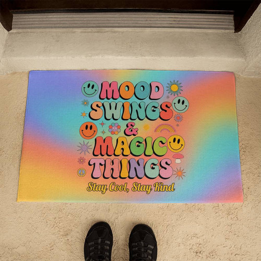 Mood Swings & Magic Things Personalized Welcome Mat - Mental Health Entry Rug - MySisterIsASurvivor