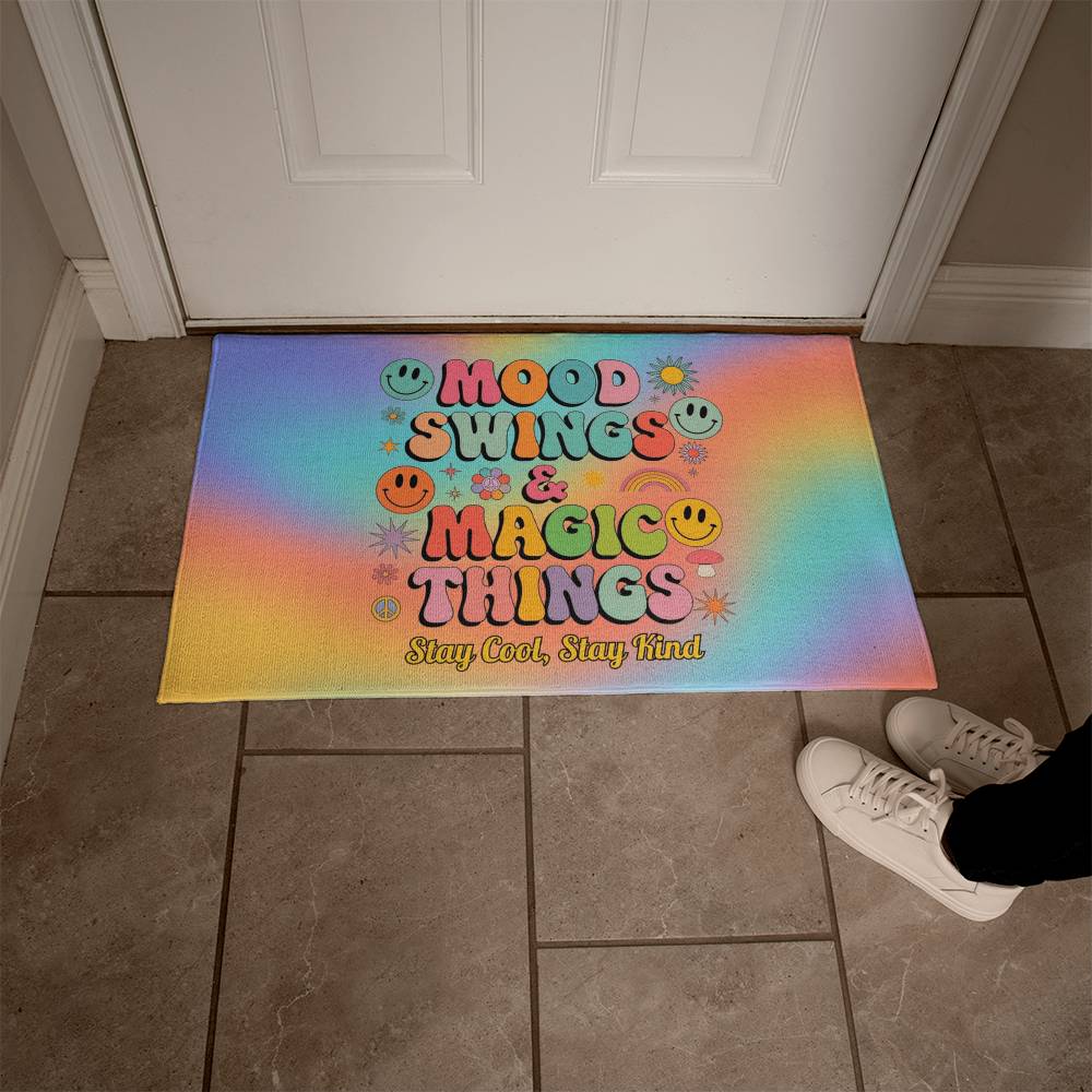 Mood Swings & Magic Things Personalized Welcome Mat - Mental Health Entry Rug - MySisterIsASurvivor