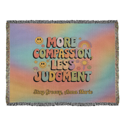 More Compassion Less Judgment Personalized Blanket - Healing Mental Health Throw - MySisterIsASurvivor