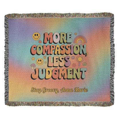 More Compassion Less Judgment Personalized Blanket - Healing Mental Health Throw - MySisterIsASurvivor
