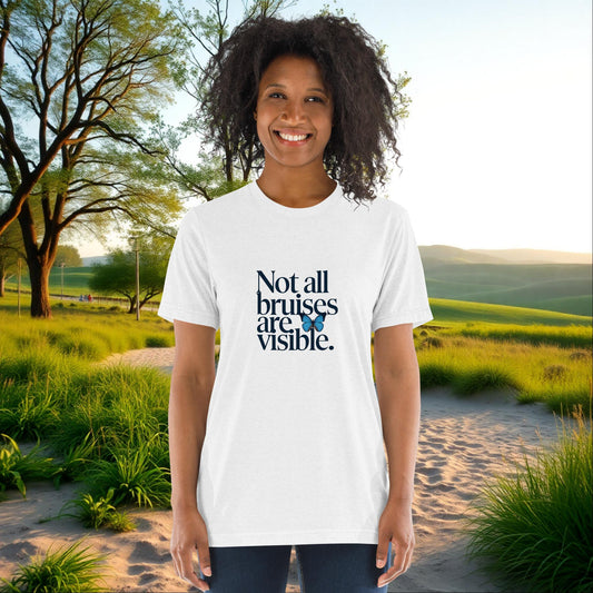 Not All Bruises Are Visible unisex tri-blend t-shirt, personalized emotional abuse awareness and support gift