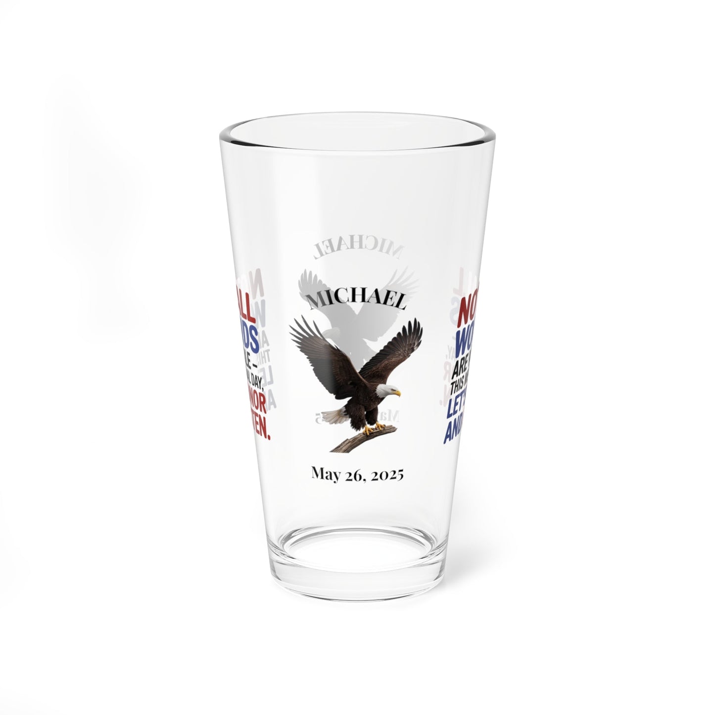 Not All Wounds Are Visible pint glass - mental health and PTSD awareness gift for veterans
