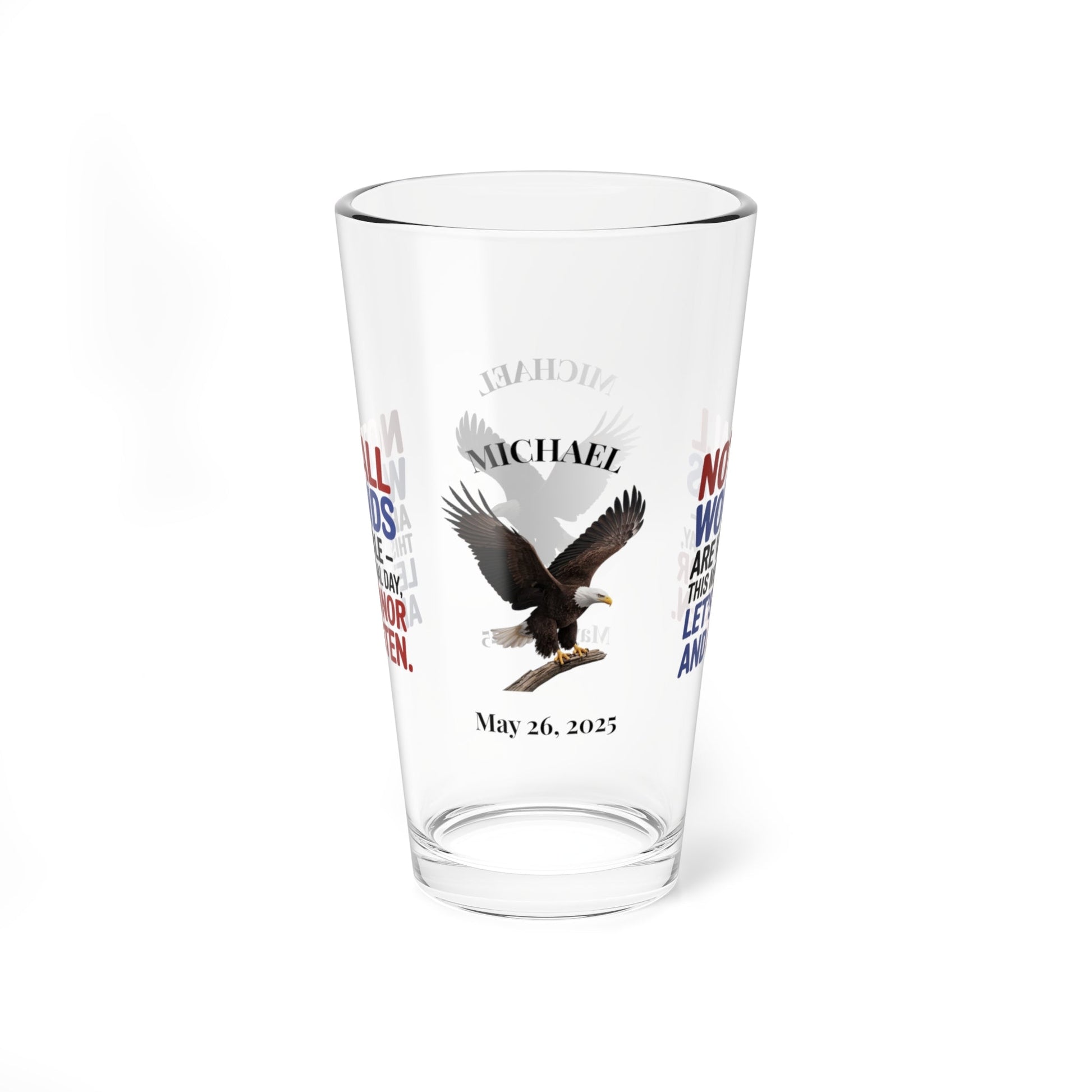 Not All Wounds Are Visible pint glass - mental health and PTSD awareness gift for veterans