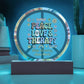 Peace, Love & Therapy 7" LED Acrylic Circle Plaque - Therapy Decor & Wellness Art - MySisterIsASurvivor