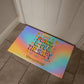 Peace, Love & Therapy 70s Welcome Mat - Personalized Mental Health Rug (21"x34") - MySisterIsASurvivor
