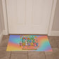 Peace, Love & Therapy 70s Welcome Mat - Personalized Mental Health Rug (21"x34") - MySisterIsASurvivor