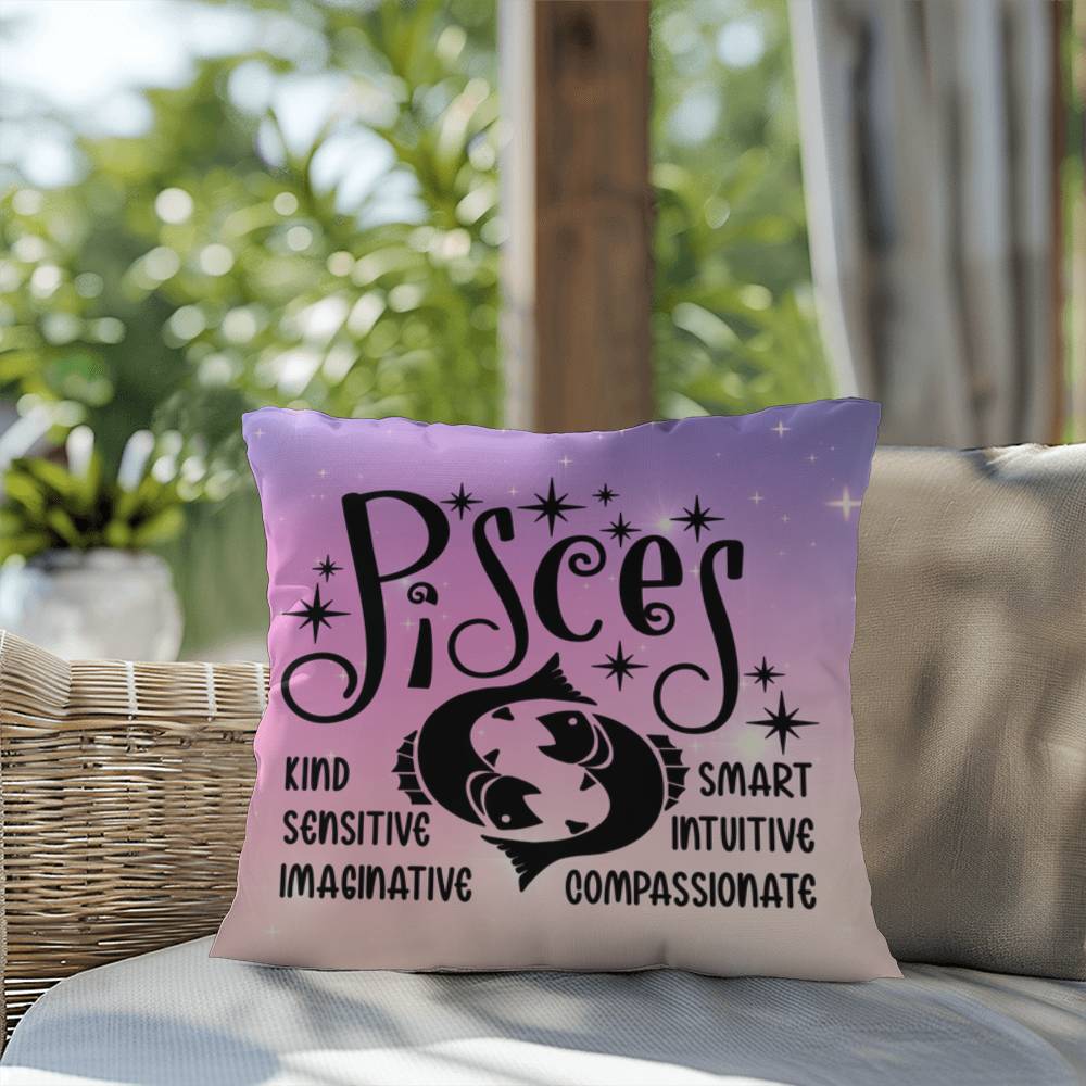 Pisces zodiac pillow with mystical aesthetic for spiritual home accents