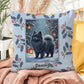 Pomeranian Blue Pillow - Seasonal Pomeranian throw pillow, winter dog home decor, cozy accent