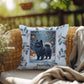 Pomeranian Blue Pillow - Seasonal Pomeranian throw pillow, winter dog home decor, cozy accent