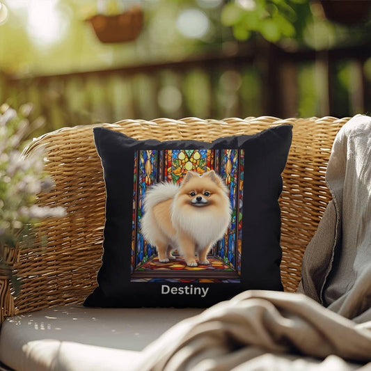 Shop our pomeranian cream sable indoor outdoor pillow featuring the 18" x 18" style option from MySisterIsASurvivor.