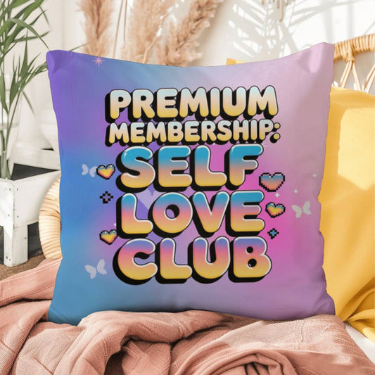Premium Membership Self Love Club Y2K mental health pillow custom name affirmation gift - MySisterIsASurvivor