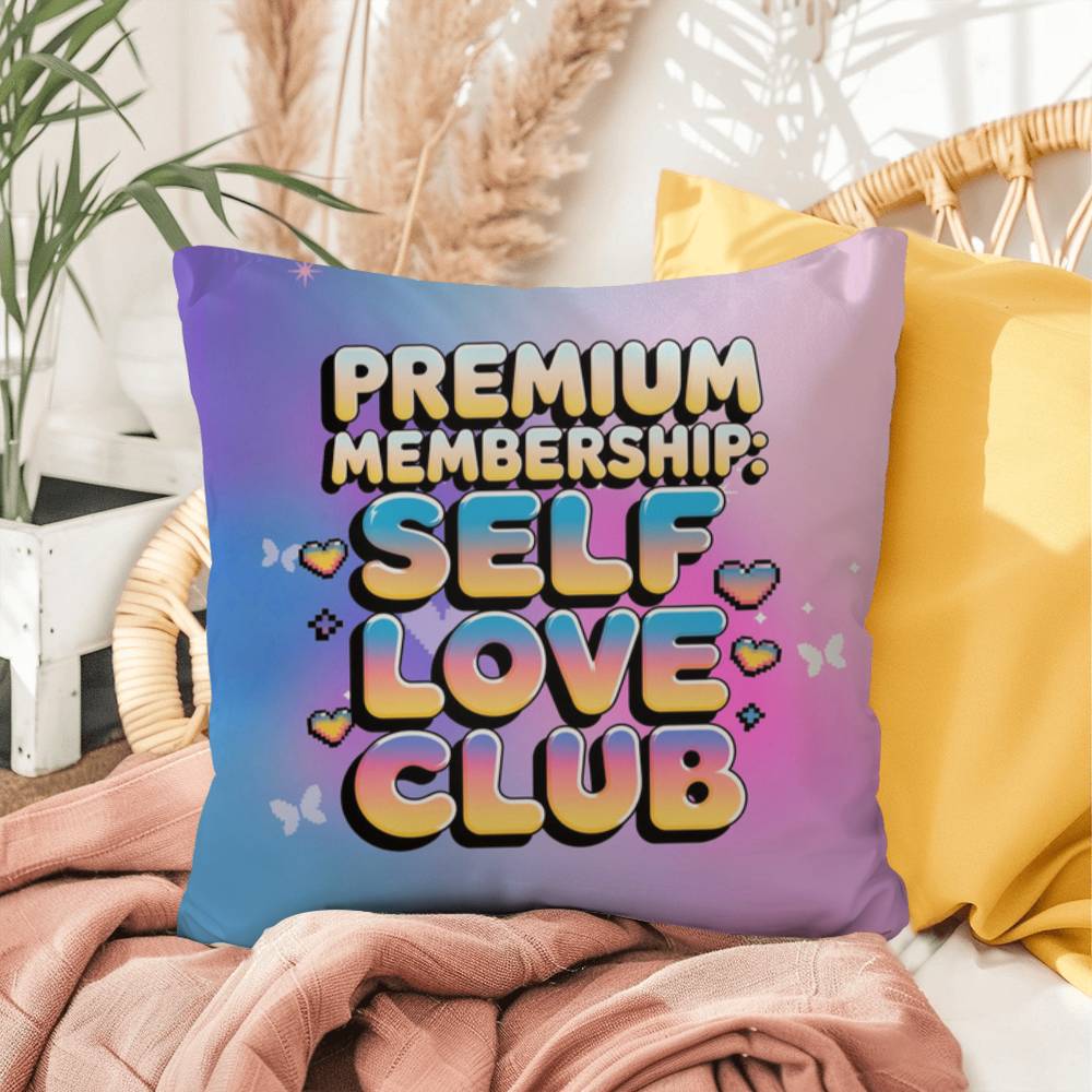 Premium Membership Self Love Club Y2K mental health pillow custom name affirmation gift - MySisterIsASurvivor