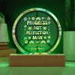 Progress, Not Perfection, Man 7" LED Acrylic Circle Plaque - Growth Mindset Gift - MySisterIsASurvivor
