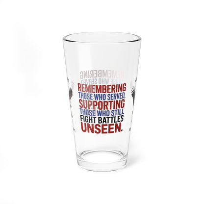 Remembering Those Who Served pint glass - personalized Memorial Day barware for veteran support