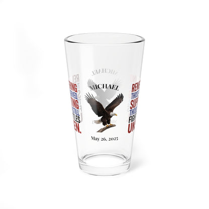 Remembering Those Who Served pint glass - personalized Memorial Day barware for veteran support