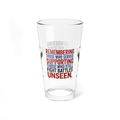 Remembering Those Who Served pint glass - personalized Memorial Day barware for veteran support