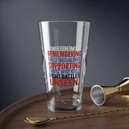 Remembering Those Who Served pint glass - personalized Memorial Day barware for veteran support