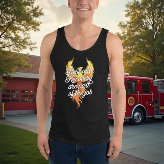 Rest And Recovery Are Part Of The Job - Custom Firefighter Self - Care Tank, Wellness Support Shirt - MySisterIsASurvivor