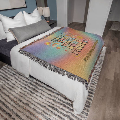Ride the Wave Don’t Fight It Woven Blanket - Personalized Mental Health Throw - MySisterIsASurvivor