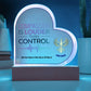 Compassion Is Louder Than Control 7" Personalized Acrylic Heart Plaque for Advocacy and Awareness Gift