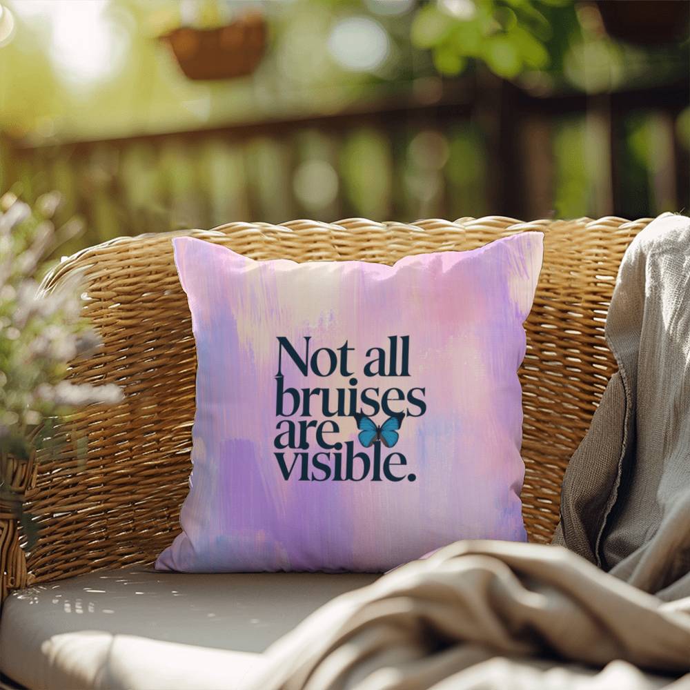 Rise & Reclaim Indoor/Outdoor Pillow – Domestic Abuse Awareness