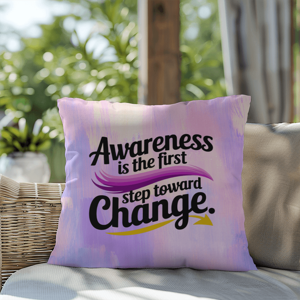 Rise & Reclaim Indoor/Outdoor Pillow – Domestic Violence Awareness
