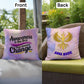 Rise & Reclaim Indoor/Outdoor Pillow – Domestic Violence Awareness