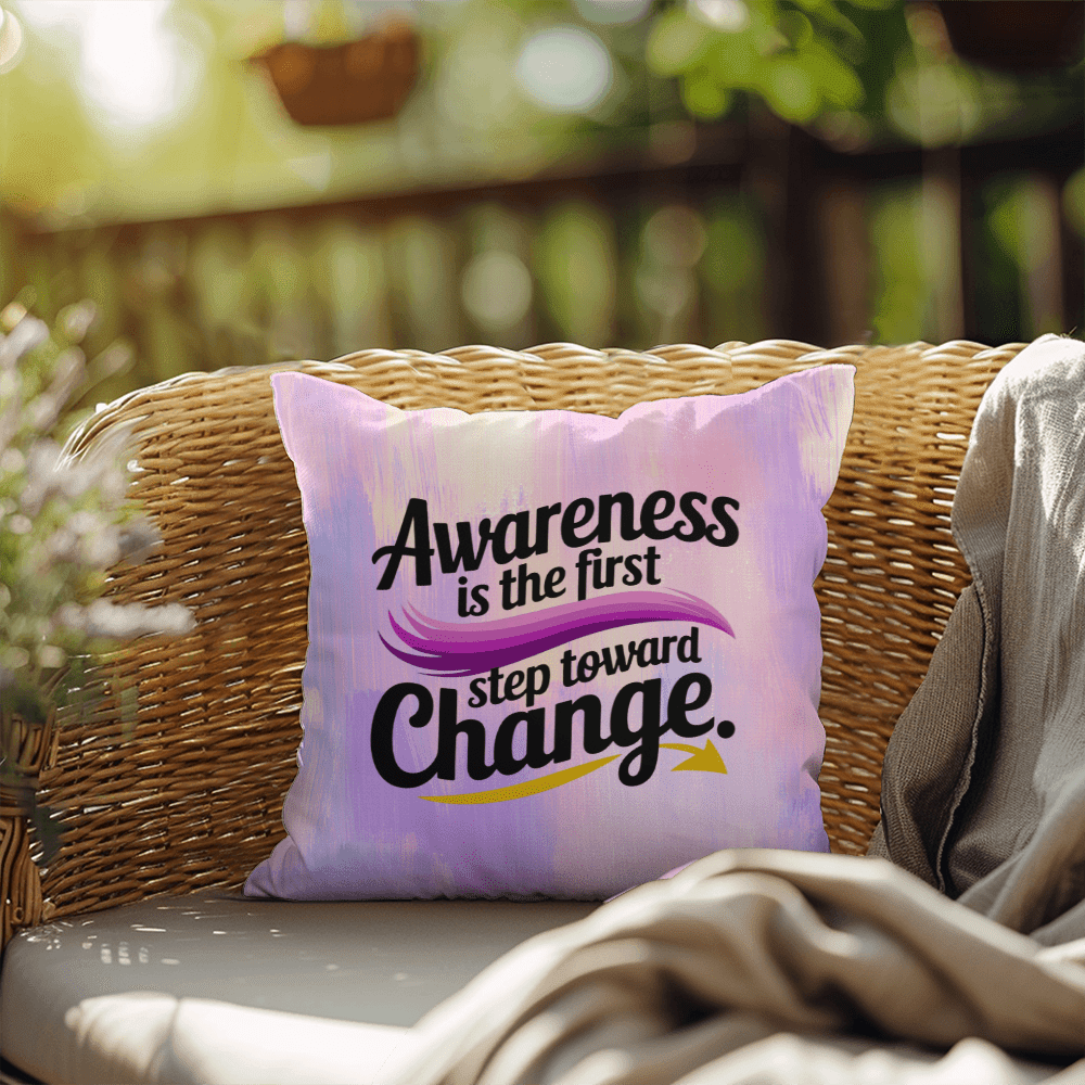 Rise & Reclaim Indoor/Outdoor Pillow – Domestic Violence Awareness