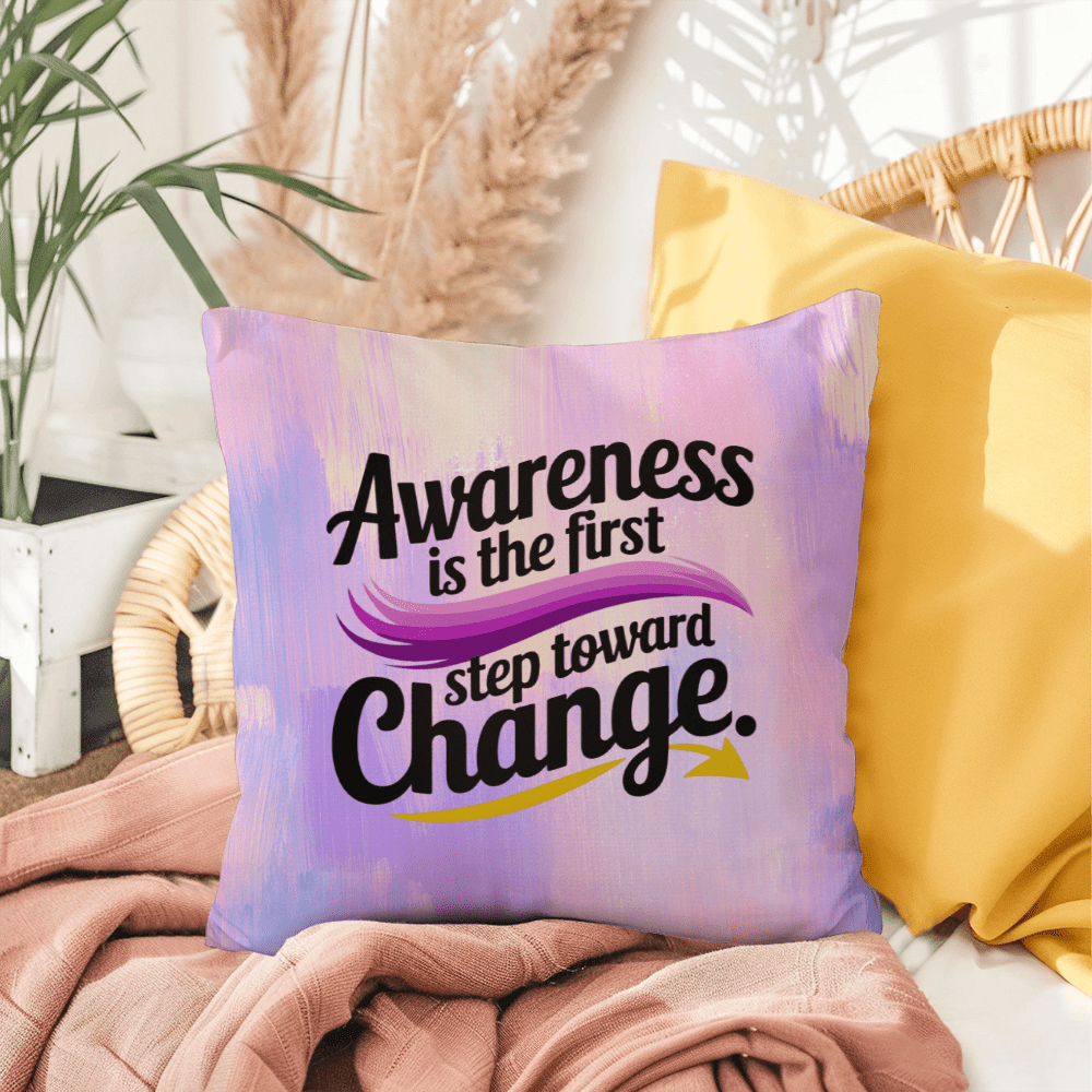 Rise & Reclaim Indoor/Outdoor Pillow – Domestic Violence Awareness