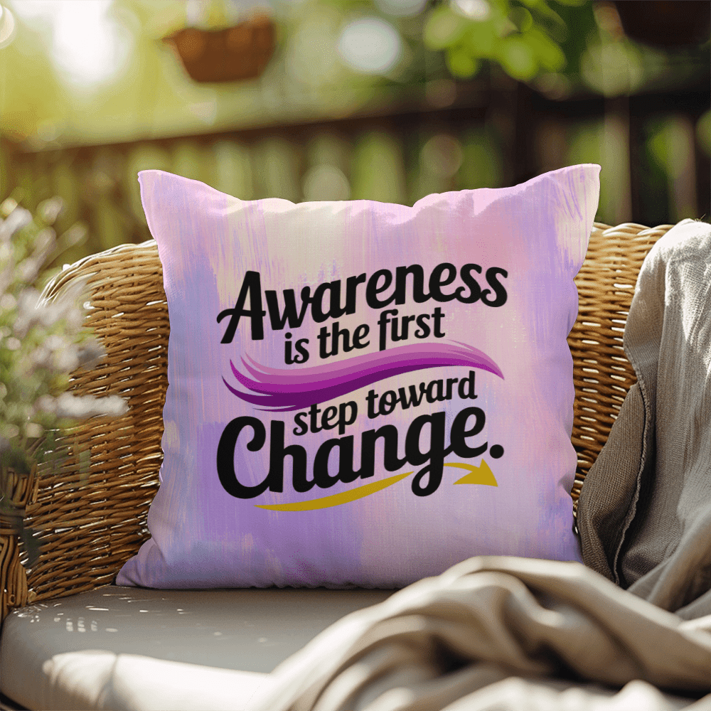 Rise & Reclaim Indoor/Outdoor Pillow – Domestic Violence Awareness