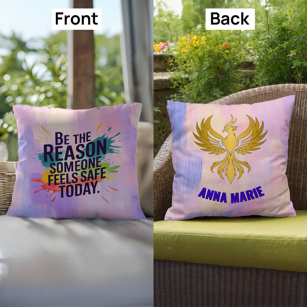 Rise & Reclaim Indoor/Outdoor Pillow – Mental Health Support