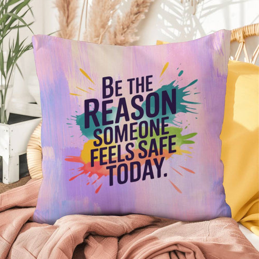 Be the Reason Someone Feels Safe Today personalized indoor/outdoor pillow for mental health support and survivor gift