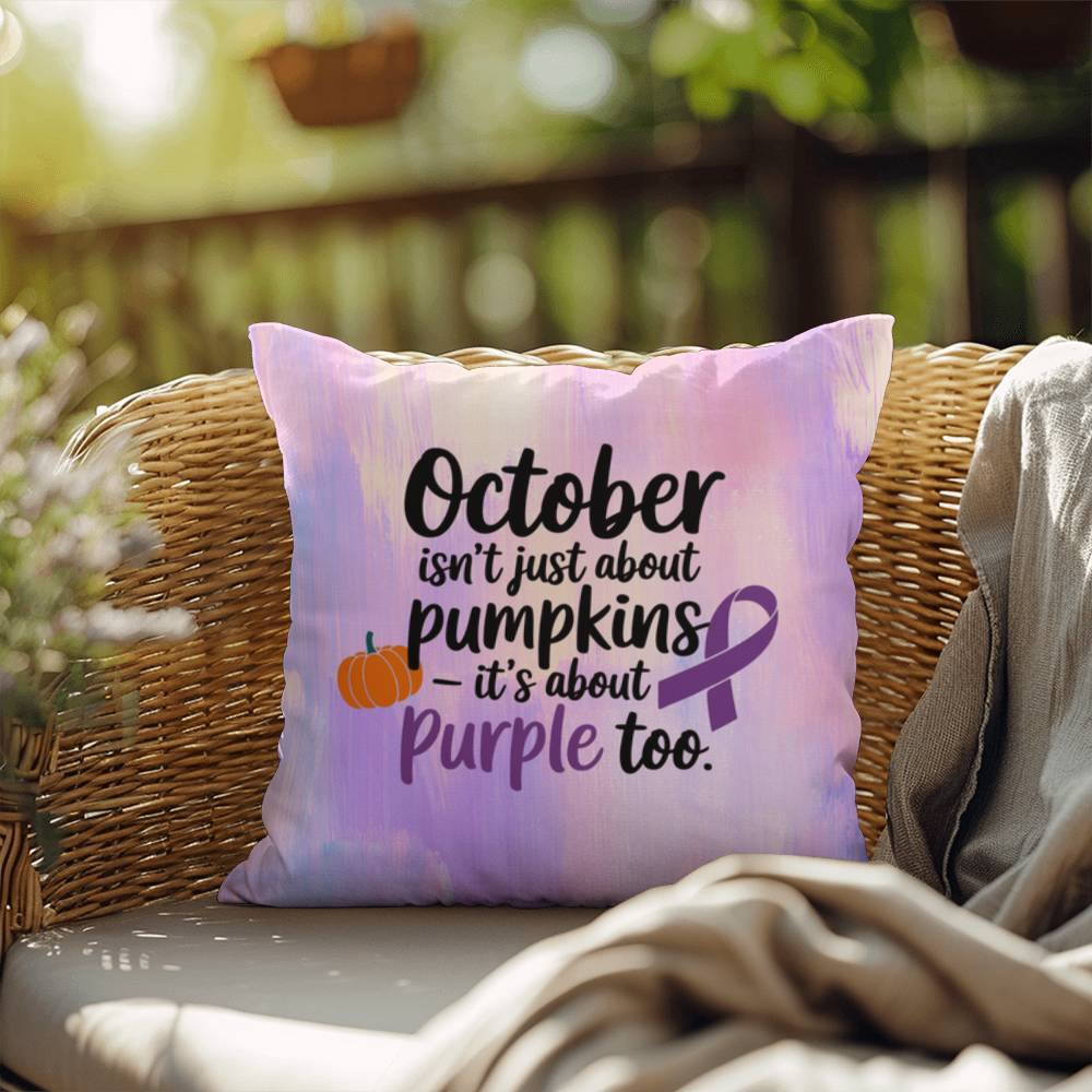 Rise & Reclaim Indoor/Outdoor Pillow – October Domestic Violence Awareness
