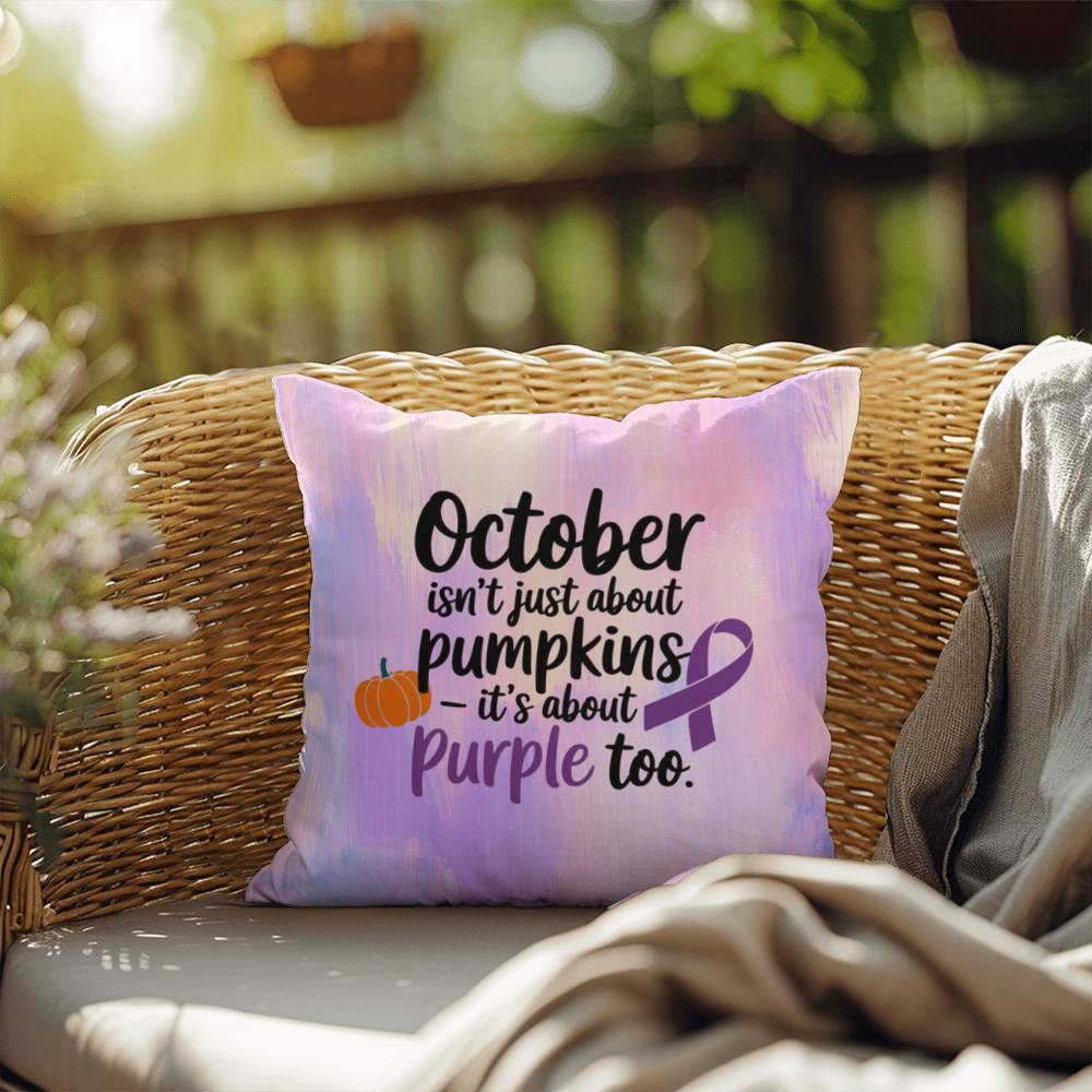 Rise & Reclaim Indoor/Outdoor Pillow – October Domestic Violence Awareness