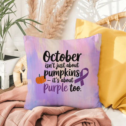 It’s About Purple Too personalized indoor/outdoor pillow for domestic violence awareness month and survivor support