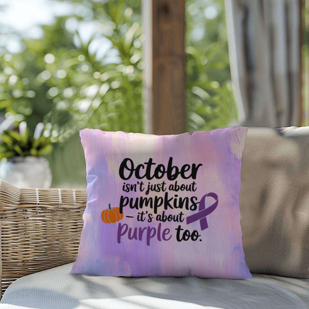 Rise & Reclaim Indoor/Outdoor Pillow – October Domestic Violence Awareness