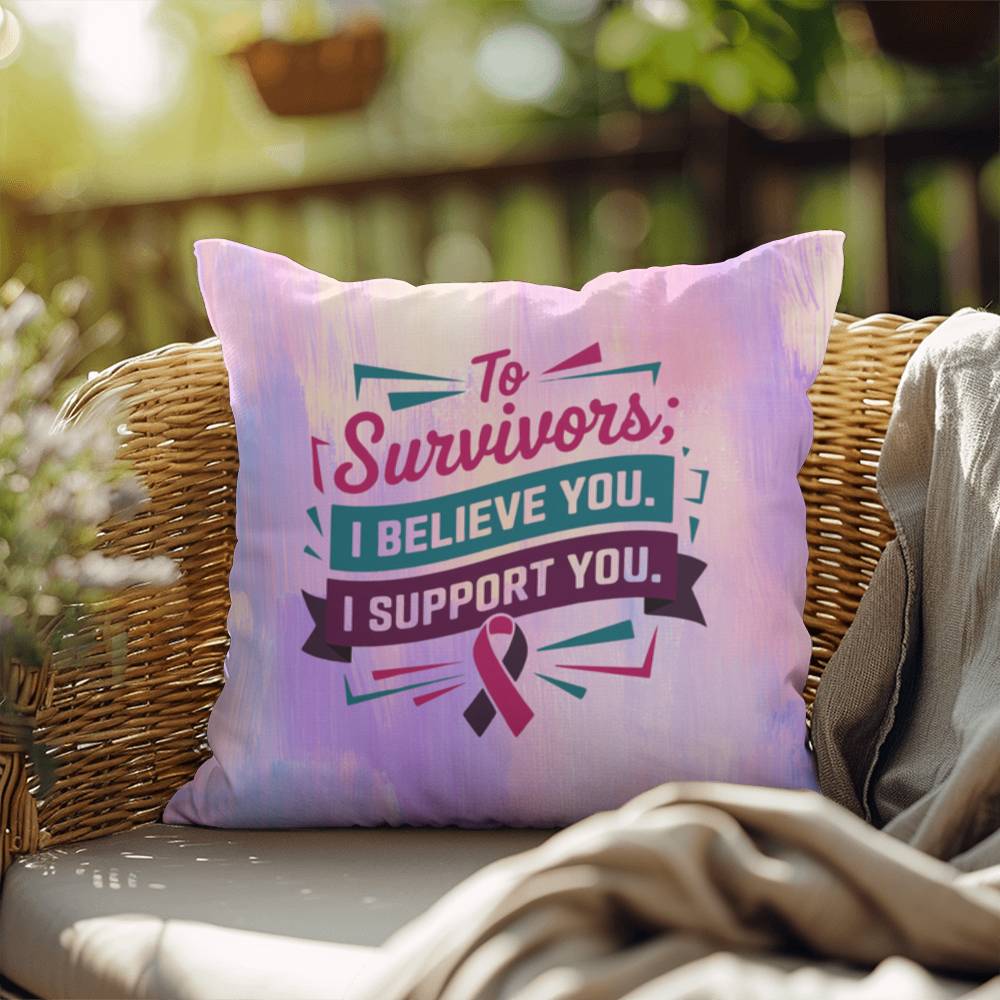 Rise & Reclaim Indoor/Outdoor Pillow – Support Survivors