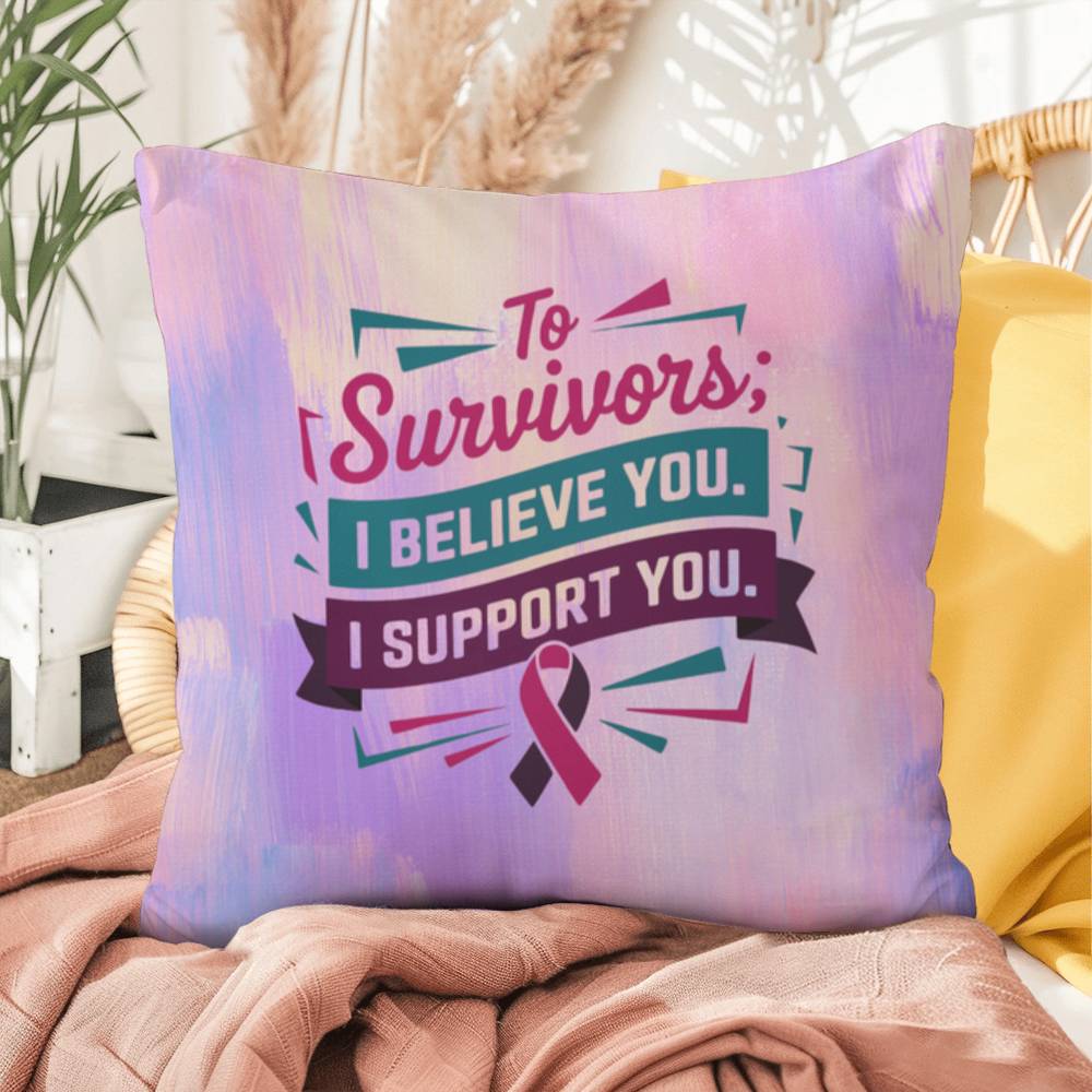 Rise & Reclaim Indoor/Outdoor Pillow – Support Survivors