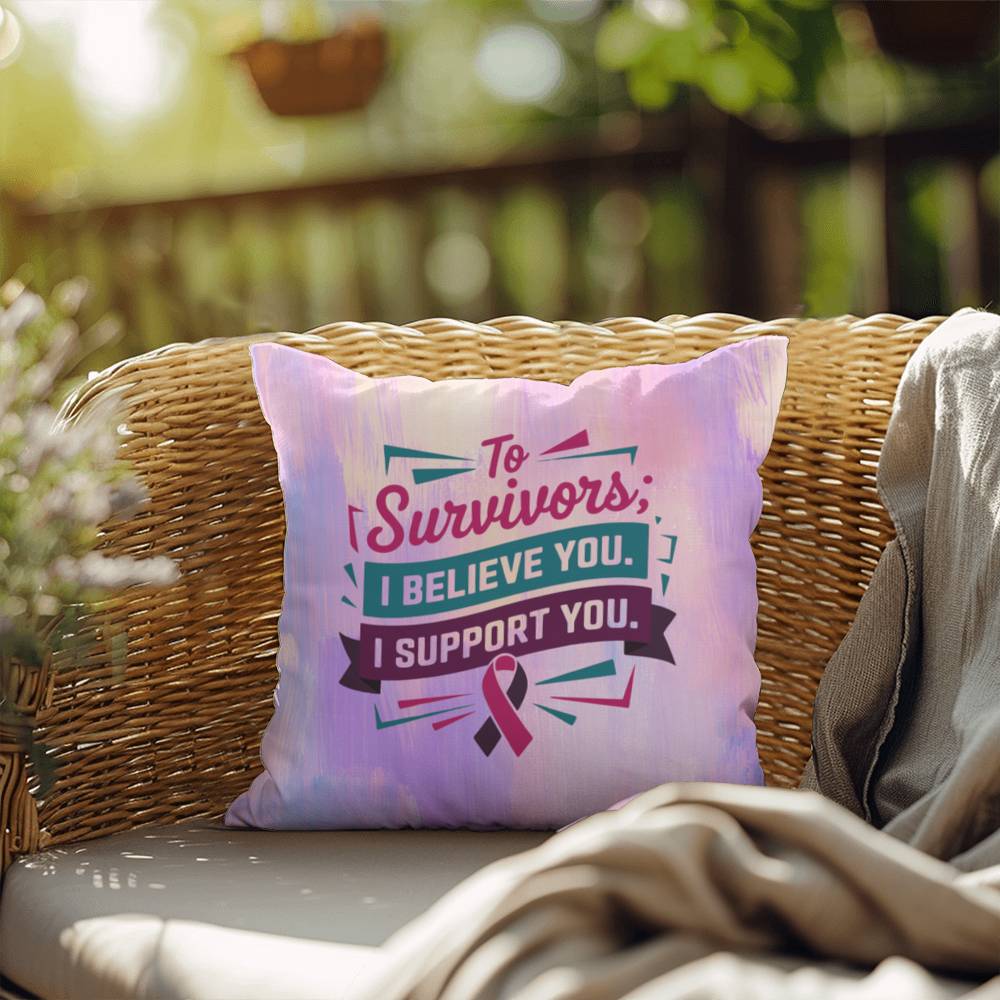 Rise & Reclaim Indoor/Outdoor Pillow – Support Survivors