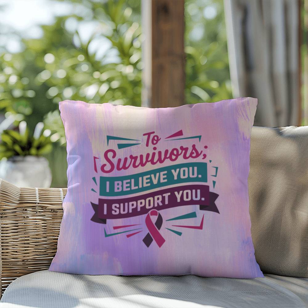 Rise & Reclaim Indoor/Outdoor Pillow – Support Survivors