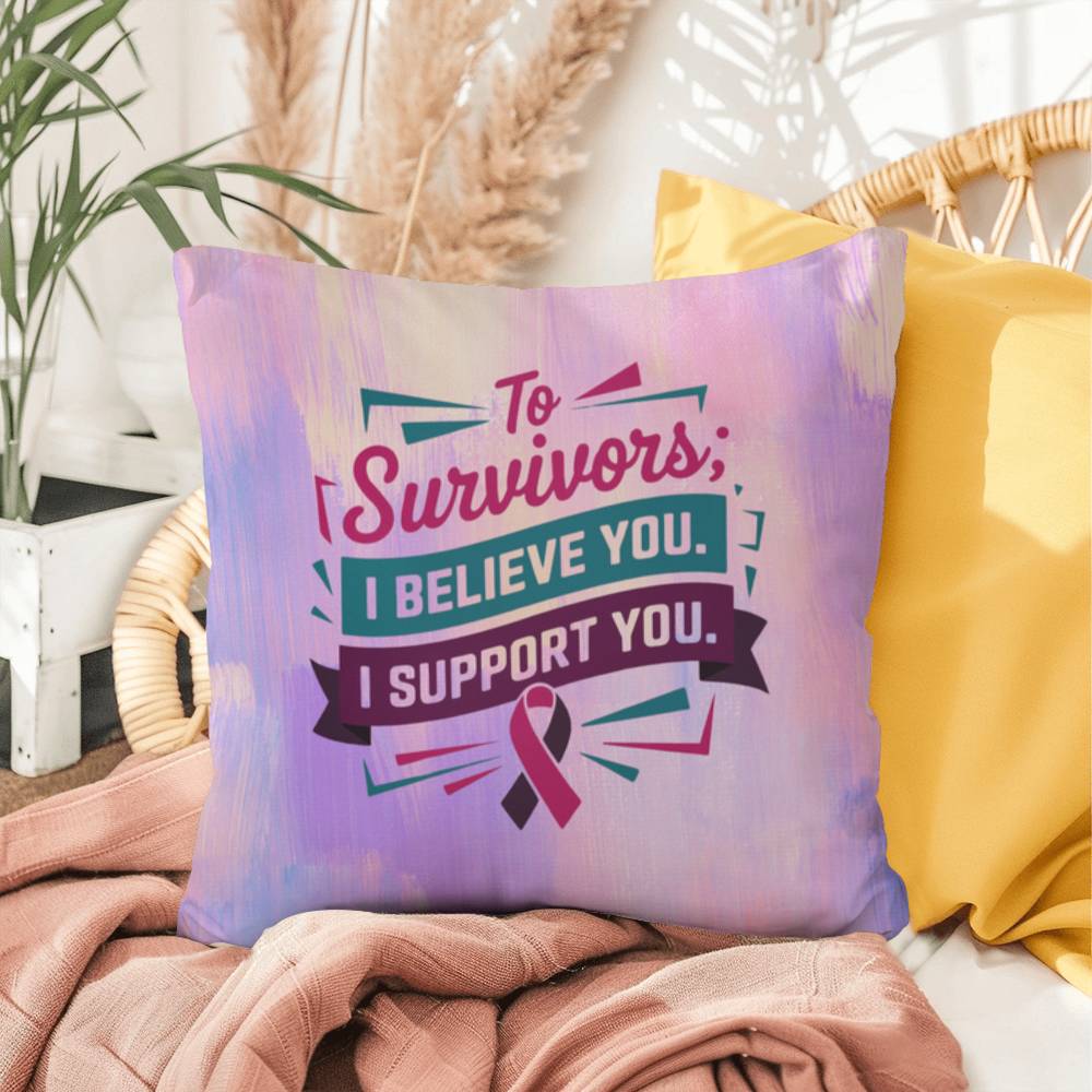 Rise & Reclaim Indoor/Outdoor Pillow – Support Survivors