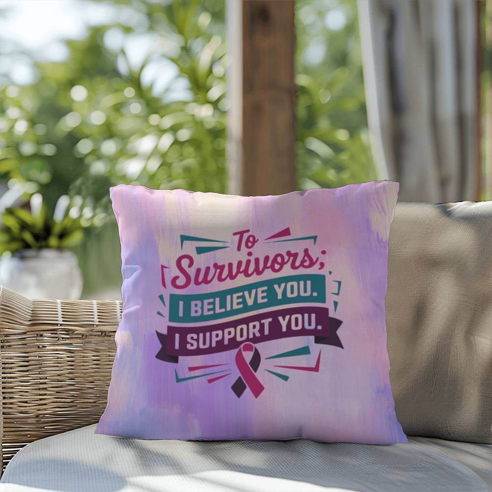 Rise & Reclaim Indoor/Outdoor Pillow – Support Survivors