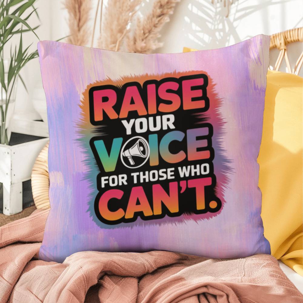 Rise & Reclaim Indoor/Outdoor Pillow – Voice for the Voiceless