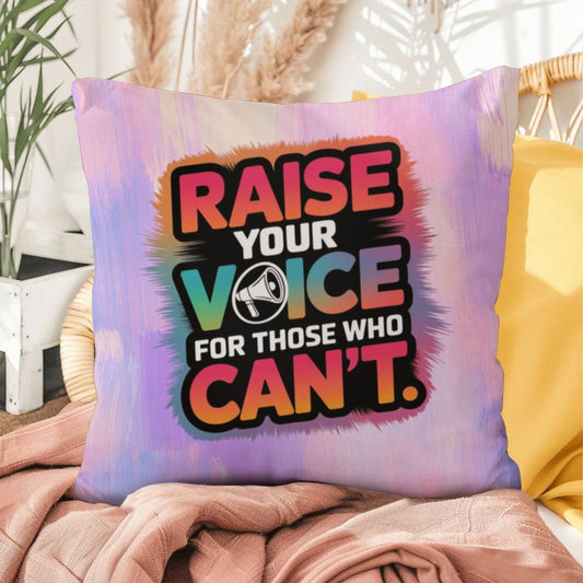 Rise & Reclaim Indoor/Outdoor Pillow – Voice for the Voiceless